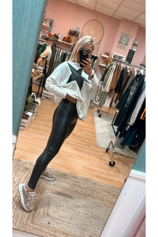 Legging Ecopiel. LO + NUEVO. Color: negro, marfil; Tallas: s, m, l, xl |
