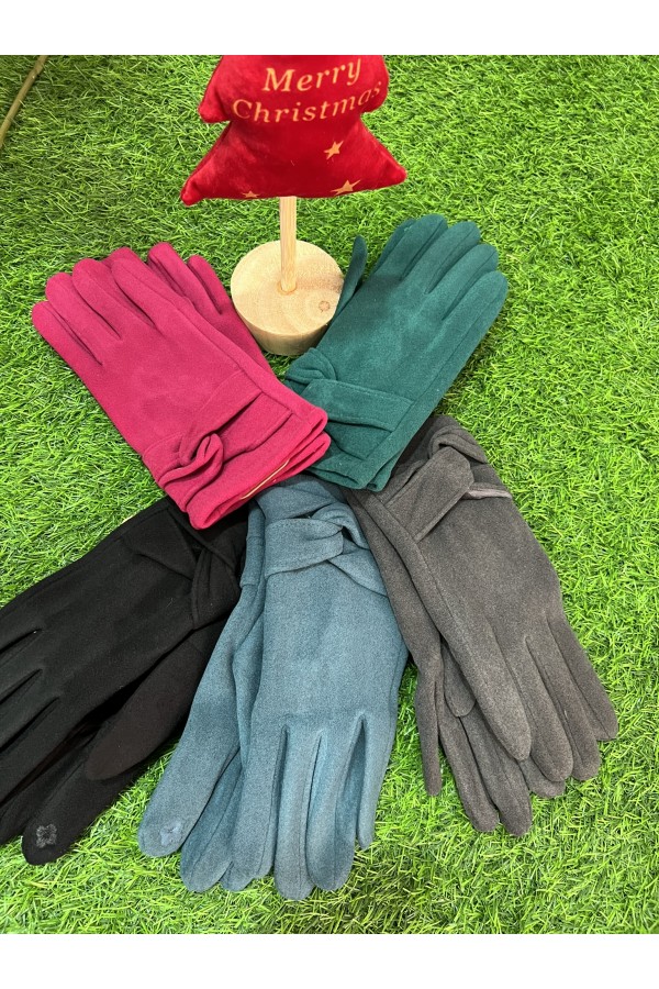 Guantes Trenza. Varios. Color: gris desgastado, denim claro, negro, buganvilla