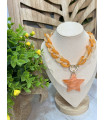 Collar Eslabon Estrella. NOVEDADES. Color: beige, verde pistacho, naranja |