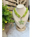 Collar Eslabon Estrella. NOVEDADES. Color: beige, verde pistacho, naranja |