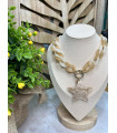 Collar Eslabon Estrella. NOVEDADES. Color: beige, verde pistacho, naranja |