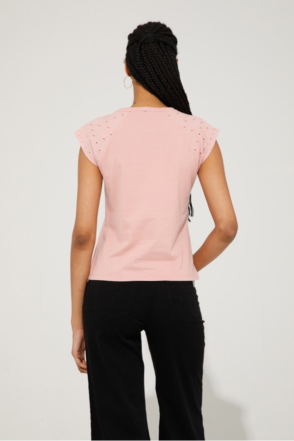 Camiseta Olenna. Camisetas. Color: rosa, blanco; Tallas: xs, s, m, l | Bambalinas