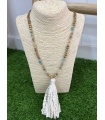 Colgante Borla Blanca. Bisuteria.  | Bambalinas Closet