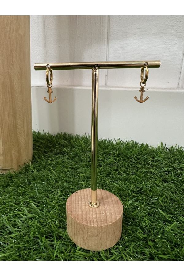 Pendientes Ancla. Bisuteria. Color: plateado, dorado | Bambalinas Closet