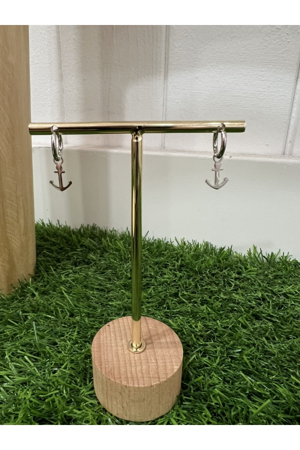 Pendientes Ancla. Bisuteria. Color: plateado, dorado | Bambalinas Closet