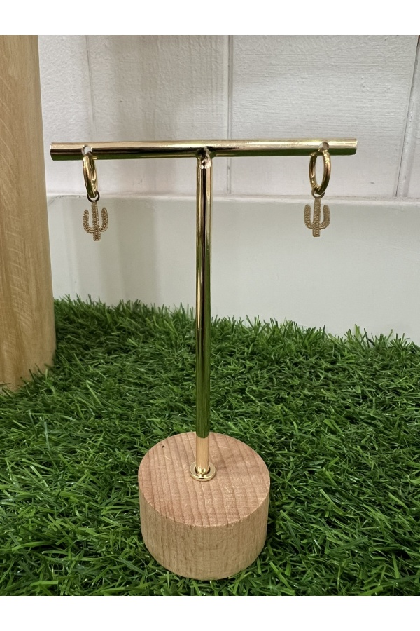 Pendientes Cactus. Bisuteria. Color: plateado, dorado | Bambalinas Closet