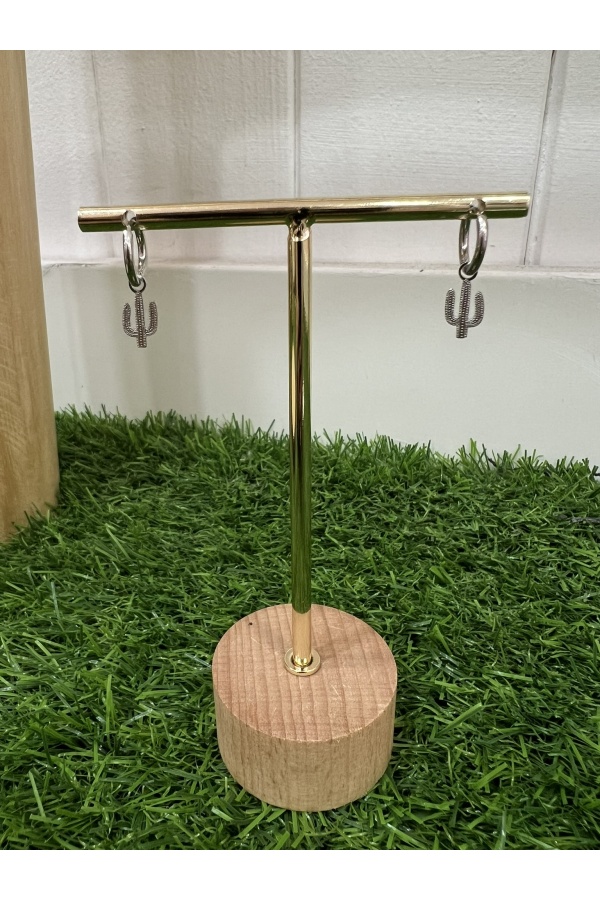 Pendientes Cactus. Bisuteria. Color: plateado, dorado | Bambalinas Closet