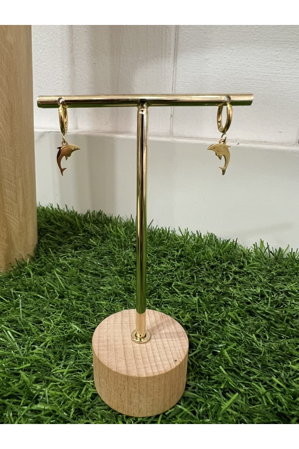 Pendientes Delfin. Bisuteria. Color: plateado, dorado | Bambalinas Closet