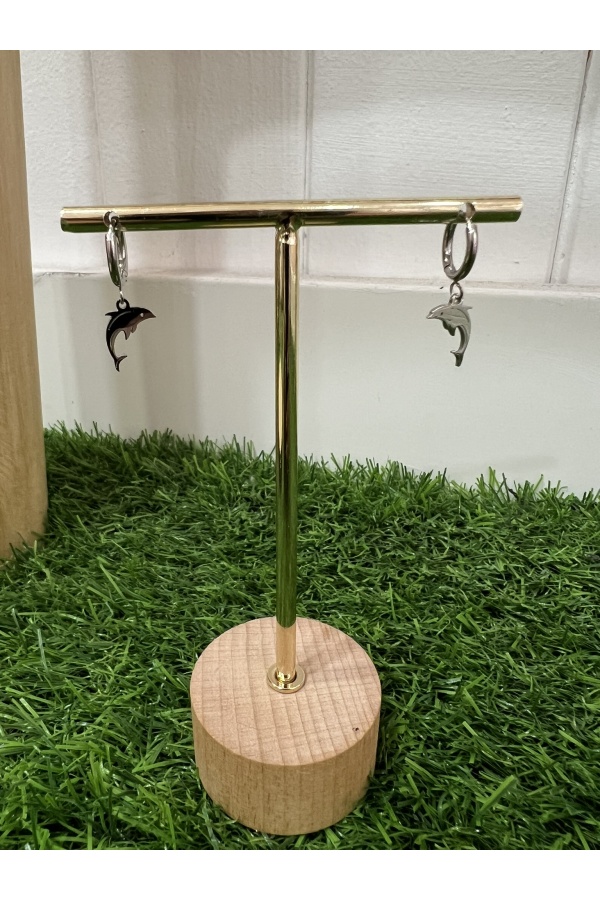 Pendientes Delfin. Bisuteria. Color: plateado, dorado | Bambalinas Closet