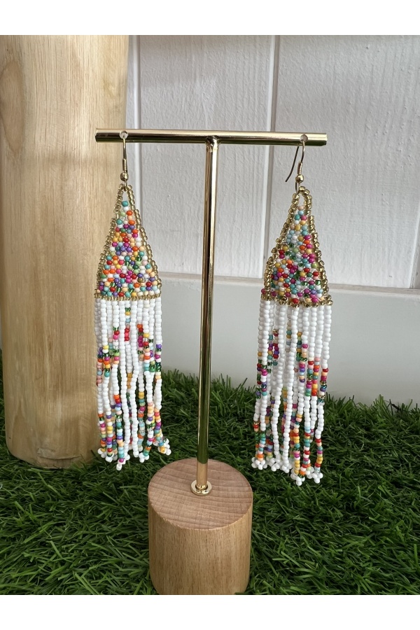 Pendientes Guatemala Blanco. Bisuteria.  | Bambalinas Closet