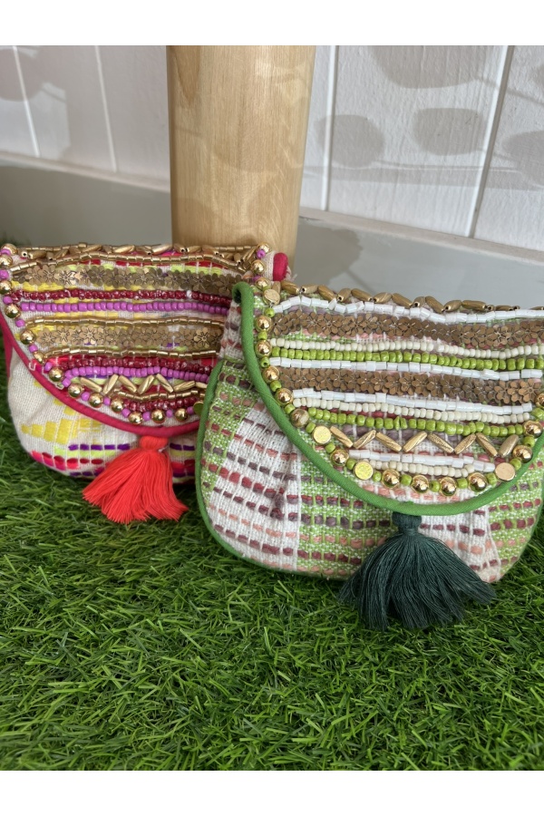 Monedero Mejico. Varios. Color: rosa flúor, verde kaki | Bambalinas Closet