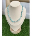 Gargantilla Corales. Bisuteria. Color: blanco, turquesa, azul marino, rojo |