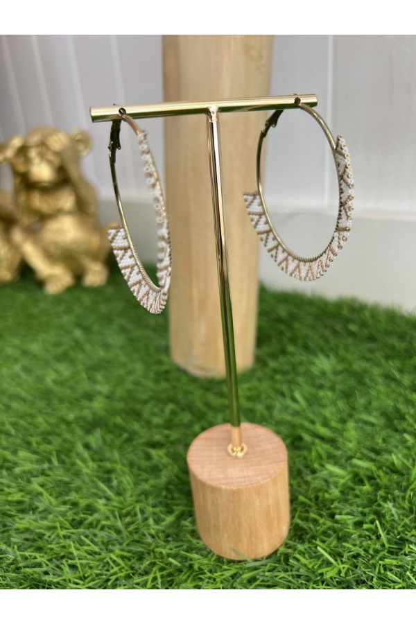 Pendientes Aros Abalorio. Inicio.  | Bambalinas Closet