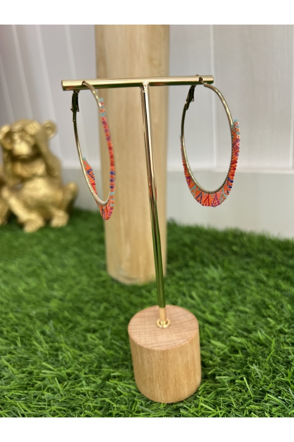 Pendientes Aros Abalorio. Inicio.  | Bambalinas Closet