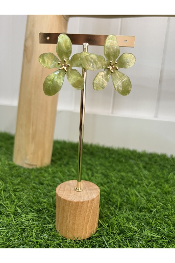 Pendiente Narciso Verde. Bisuteria.  | Bambalinas Closet