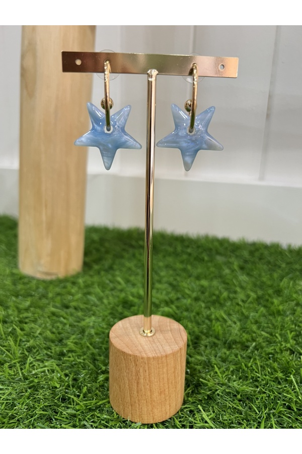 Pendientes Estrella Piercing Azul. Bisuteria.  | Bambalinas Closet