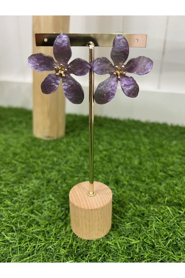 Pendientes Narciso Violeta. Bisuteria.  | Bambalinas Closet