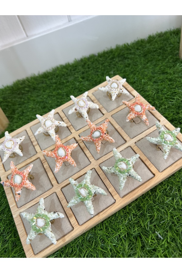 Anillo Marino. Bisuteria. Color: verde lima, salmon, blanco | Bambalinas Closet