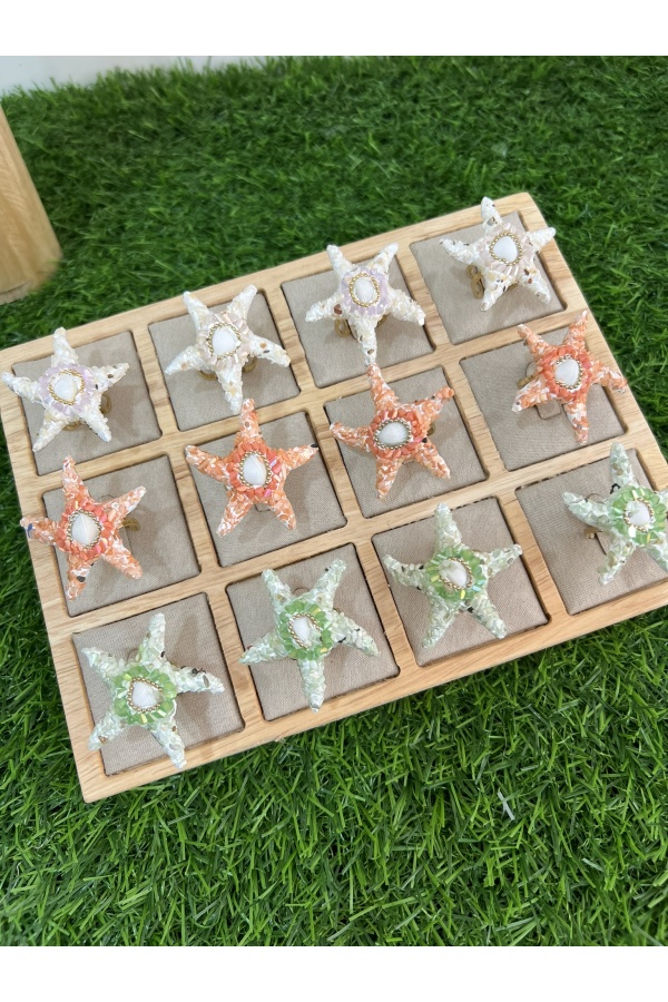 Anillo Marino. Bisuteria. Color: verde lima, salmon, blanco | Bambalinas Closet