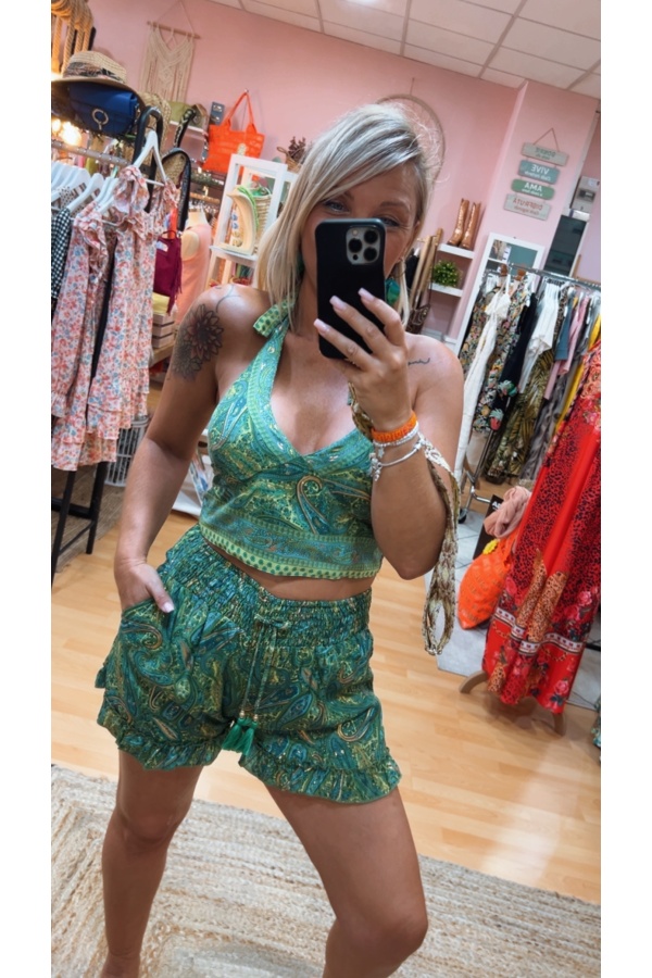 Conjunto Bali Short. NOVEDADES. Color: verde; Tallas: talla unica | Bambalinas
