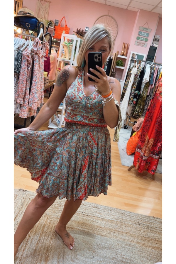 Conjunto Bali Falda. NOVEDADES. Color: verde, azul marino, azul cielo, rojo;