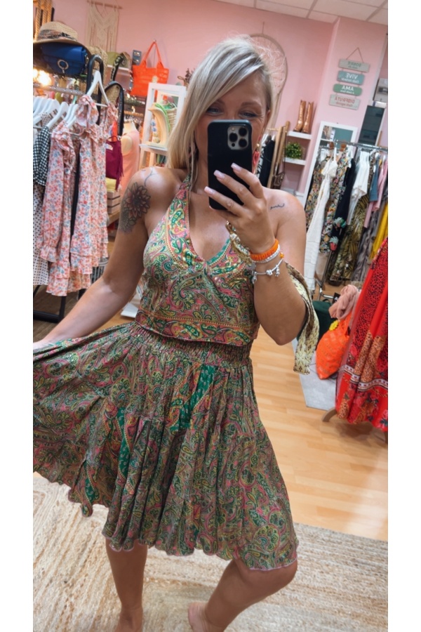 Conjunto Bali Falda. NOVEDADES. Color: verde, azul marino, azul cielo, rojo;