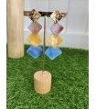 Pendientes Rombos Multicolor. Bisuteria.  | Bambalinas Closet