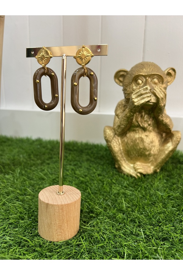 Pendientes Mara Cafe. Bisuteria.  | Bambalinas Closet