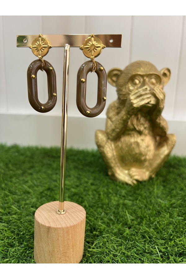 Pendientes Mara Cafe. Bisuteria.  | Bambalinas Closet