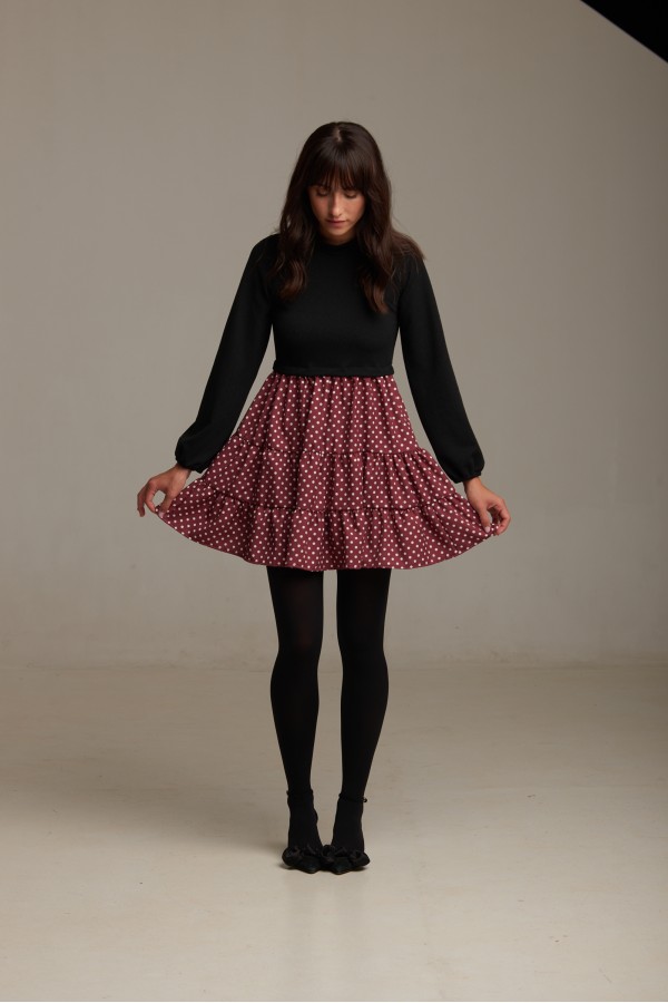 Vestido Astrid Topo Grana. Inicio.  | Bambalinas Closet