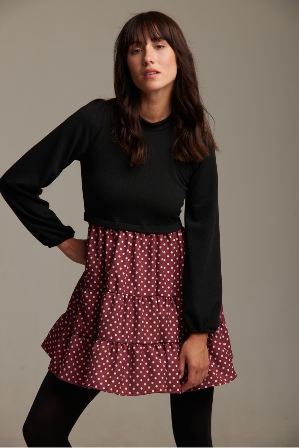 Vestido Astrid Topo Grana. Inicio.  | Bambalinas Closet