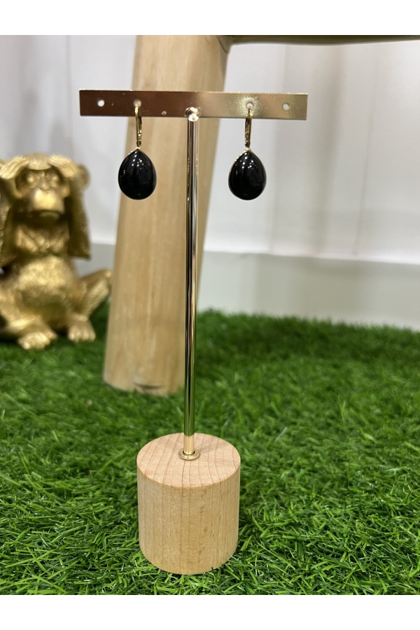 Pendiente Bolonia Negro. Bisuteria.  | Bambalinas Closet