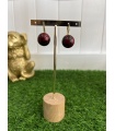 Pendientes Bola Print Burdeos. Bisuteria.  | Bambalinas Closet