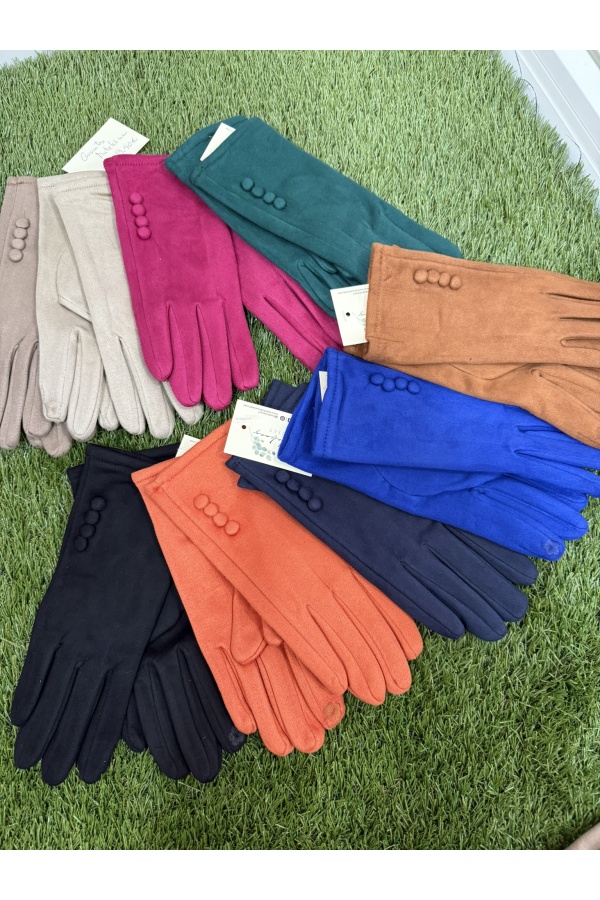 Guantes Antelina. Varios. Color: negro, fucsia, maquillaje, naranja, azul marino