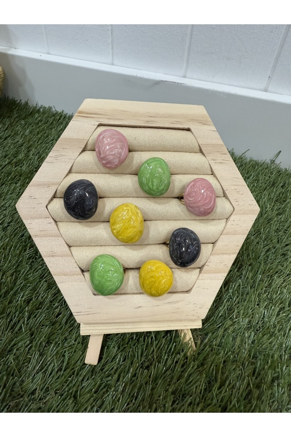 Anillo Piedra Natural. Bisuteria. Color: amarillo, verde, rosa, negro |