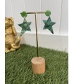Pendientes Estrella Esmeralda. Bisuteria.  | Bambalinas Closet