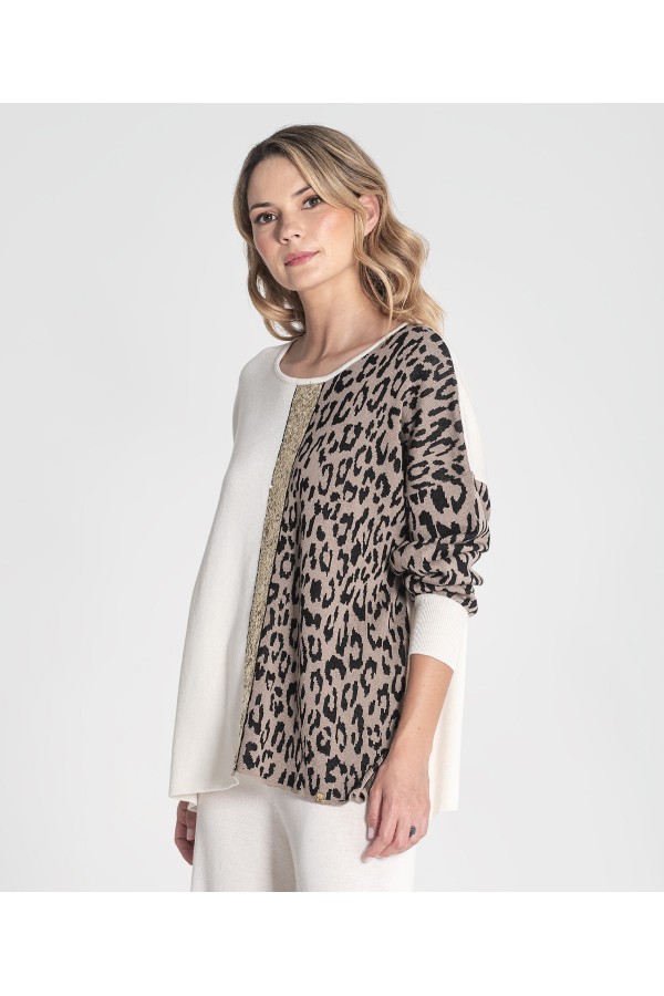 Sueter Animal Print Crudo. Sueters / Jersey. Tallas: s/m, xs/s | Bambalinas Closet