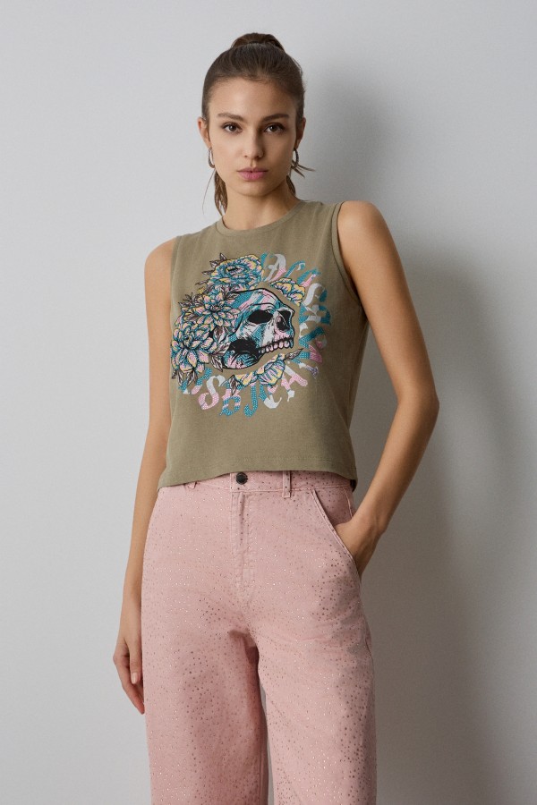 Camiseta Calavera Militar. Camisetas / Camisas BSB. Tallas: s, m, l, xs |