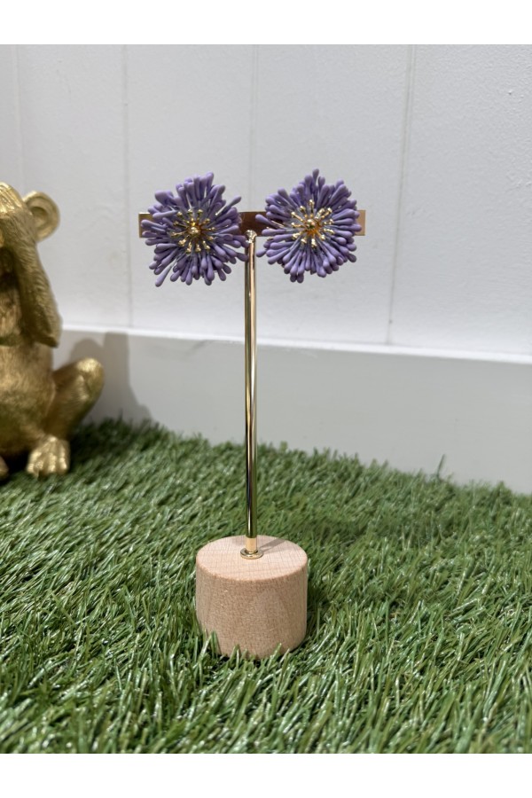 Pendientes Flor Lila. Bisuteria.  | Bambalinas Closet