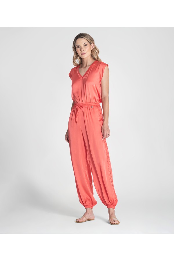 Pantalon Cuba. Pantalones / Shorts. Color: azul klein, coral, amarillo pastel;