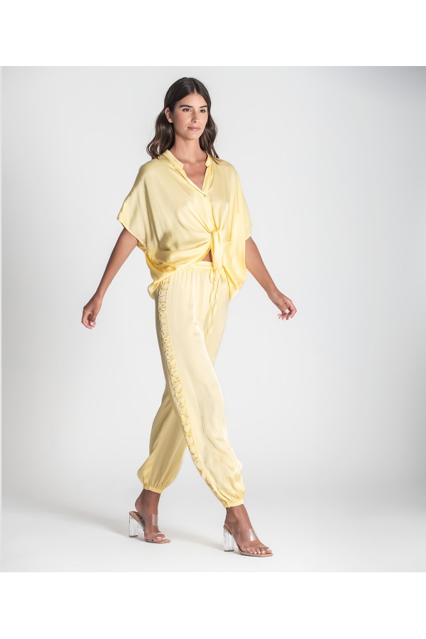 Pantalon Cuba. Pantalones / Shorts. Color: azul klein, coral, amarillo pastel;