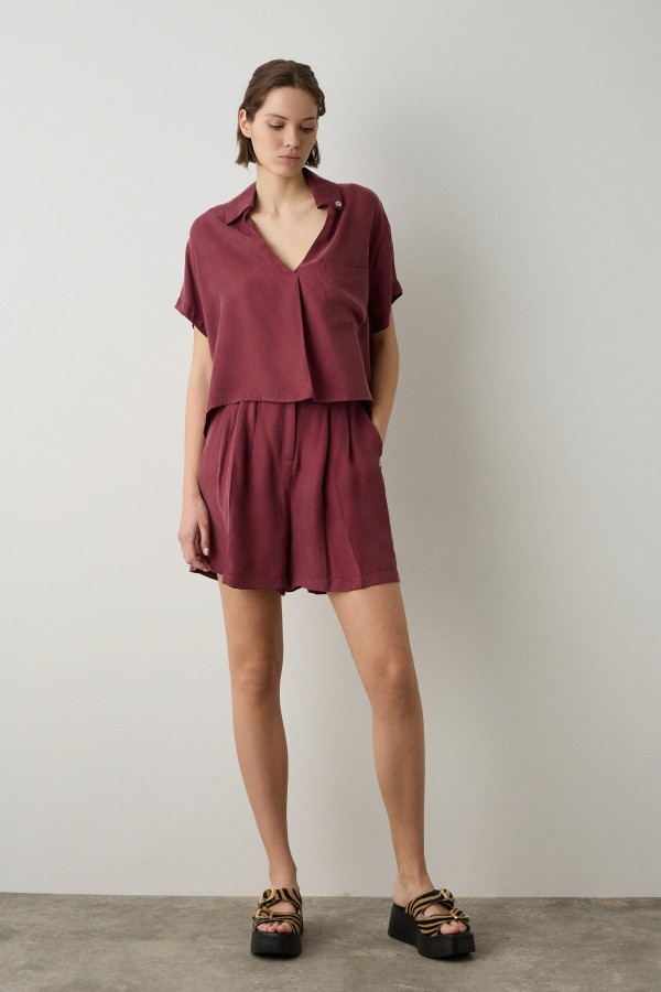 Camisa Creta. Camisetas / Camisas BSB. Color: granate; Tallas: m, s | Bambalinas