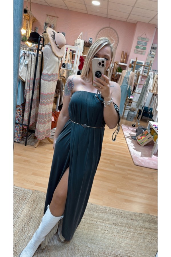 Vestido Chloe Cadena. Vestidos BSB. Color: rojo, negro, maquillaje; Tallas: xs