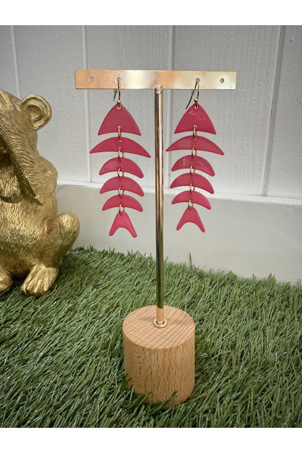 Pendientes Pescaito Fucsia. Bisuteria.  | Bambalinas Closet