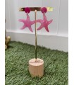 Pendientes Estrellas Fresa. Bisuteria.  | Bambalinas Closet