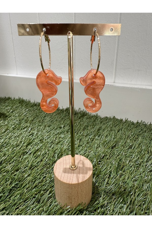 Pendientes Caballito Naranja. Bisuteria.  | Bambalinas Closet