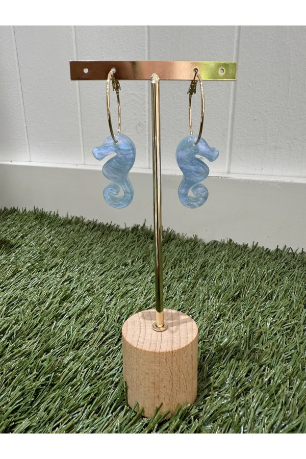 Pendientes Caballito Azul. Bisuteria.  | Bambalinas Closet