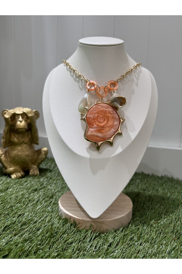 Colgante Mediterraneo Naranja. Bisuteria.  | Bambalinas Closet