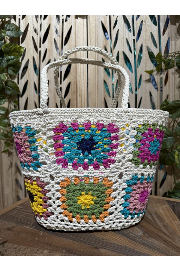 Capazo Patchwork Blanco. Inicio.  | Bambalinas Closet