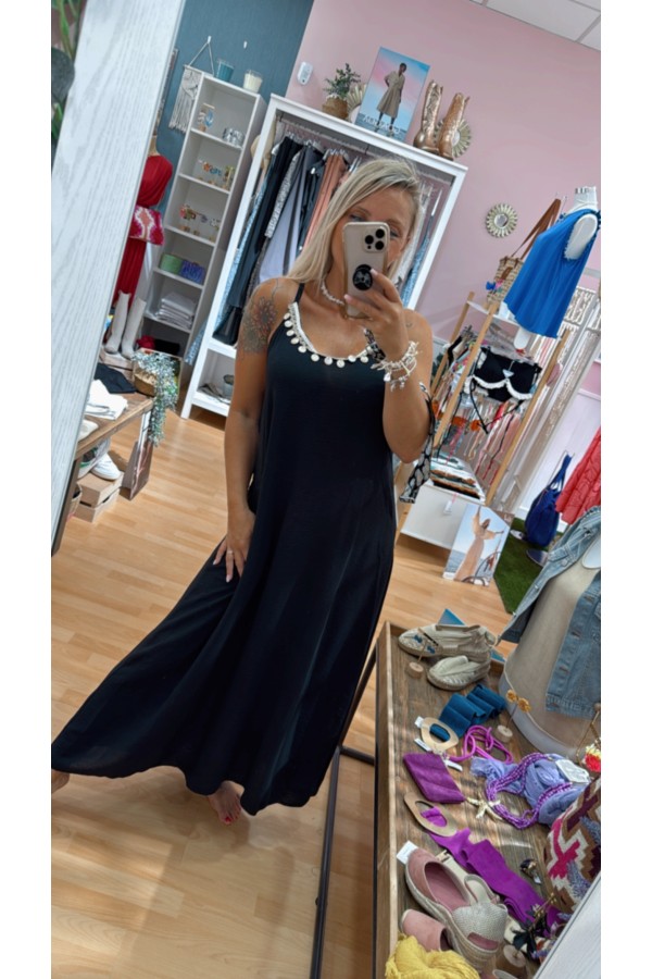 Vestido Sicilia. Vestidos. Color: turquesa, azul cielo, beige, negro; Tallas:
